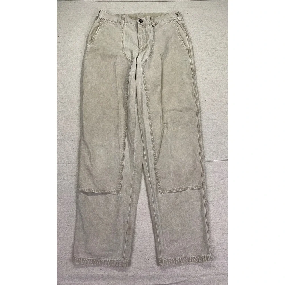 Vintage Patagonia Mens 34 Double Knee Stand Up Work Pants Khaki Canvas Trousers